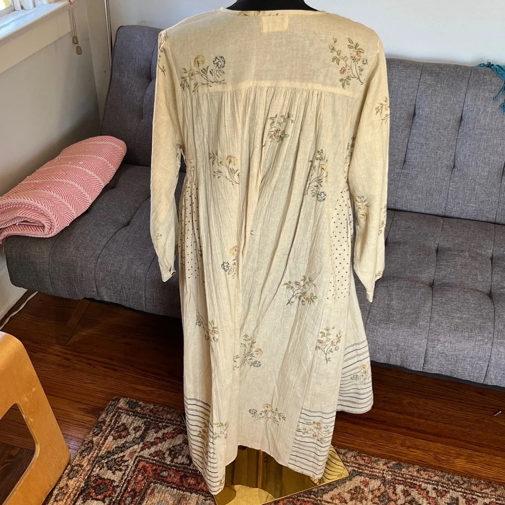 CORD Studio India  Cream Maxi Dress "Frida" dress in Ivory Dahlia Size XL - Picture 3 of 5